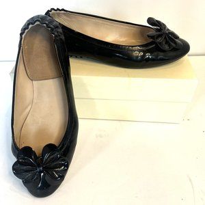 L.K. Bennett Poppy Black Patent Leather Flats